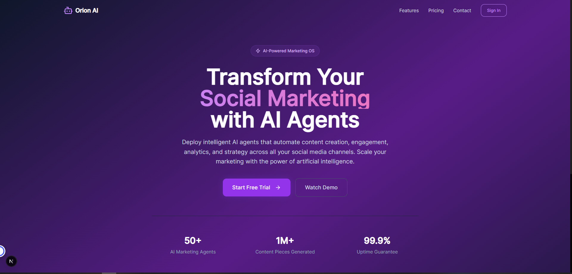 Orion — Plateforme Marketing IA